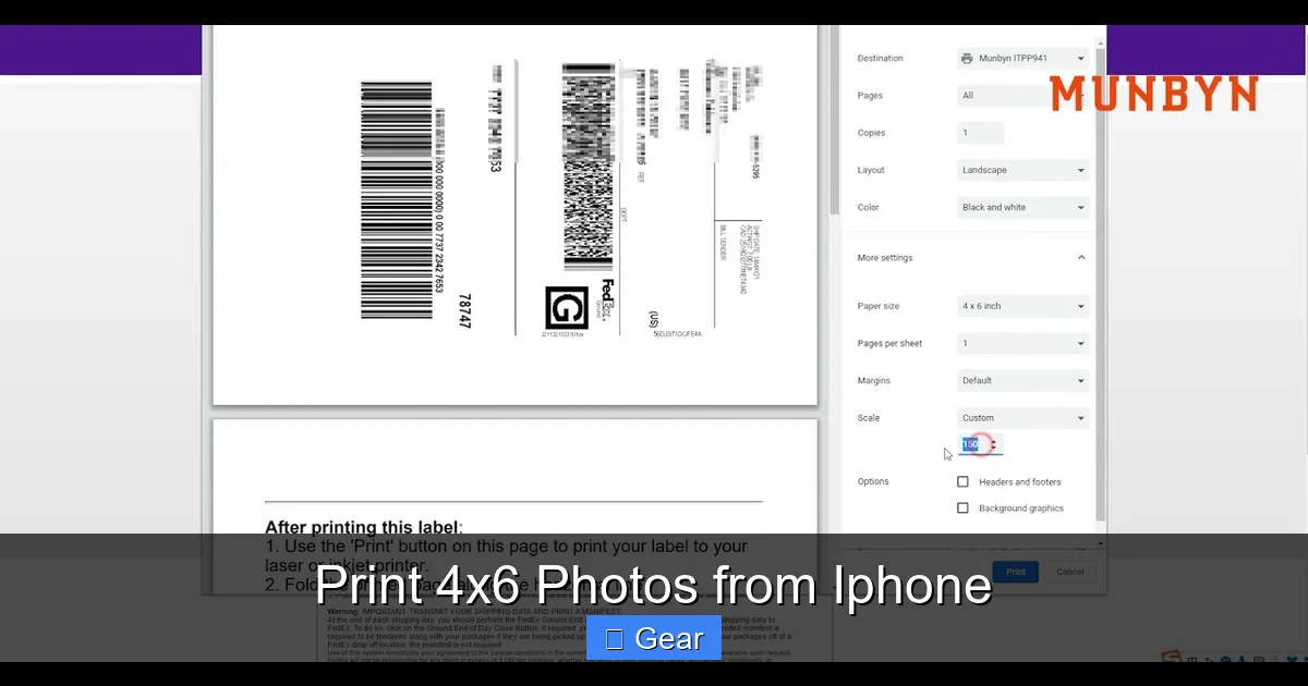 Print 4x6 Photos from Iphone
